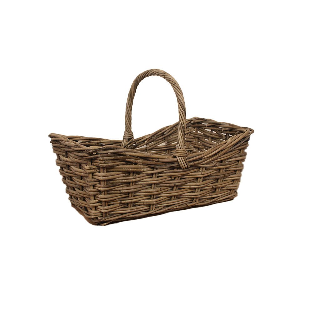 Small Rattan Shopping Basket with Handle - Angela Reed -
