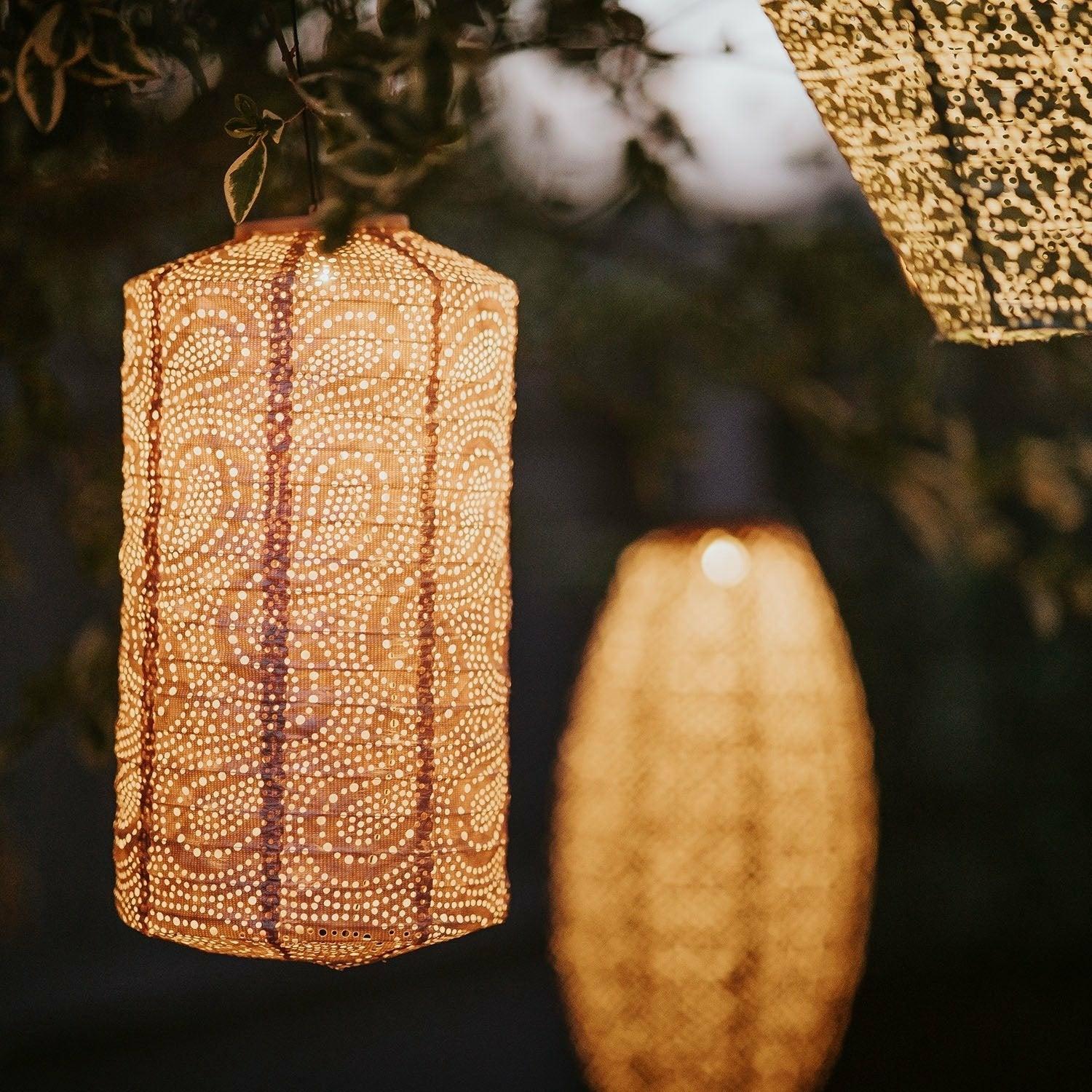 Solar Lantern, Pink Cylinder