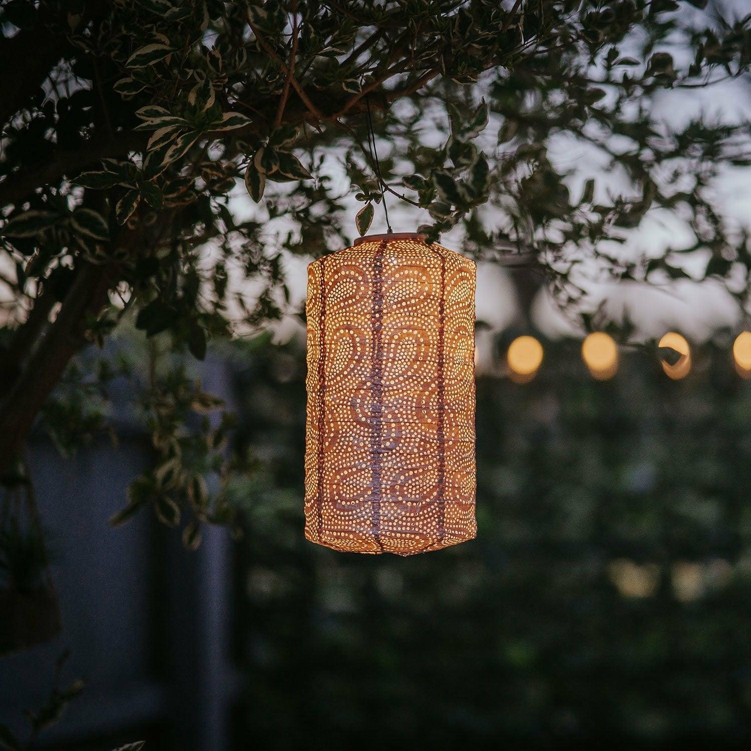 Solar Lantern, Pink Cylinder