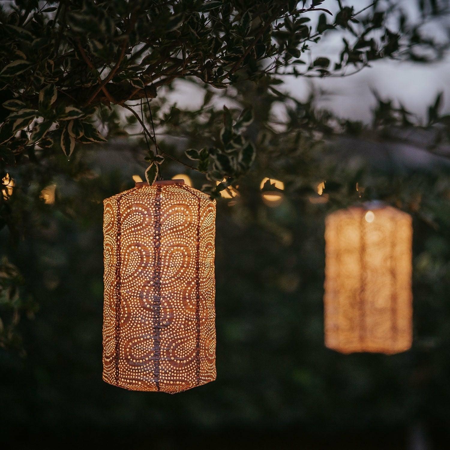 Solar Lantern, Pink Cylinder