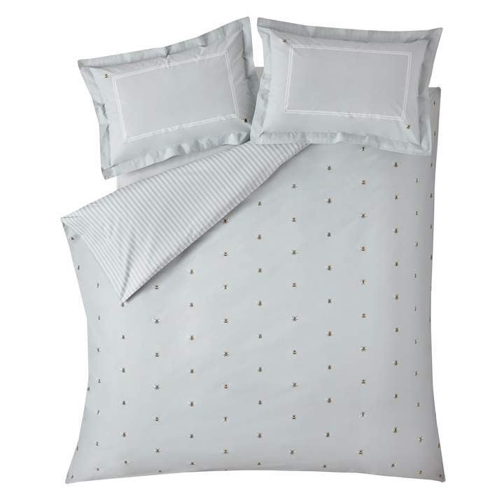 Sophie Allport Bees Bedding Set, Duck Egg Kingsize (150cm / 5'),Single (3' / 90cm),Super King (180cm / 6'),Double (4'6" / 135cm)
