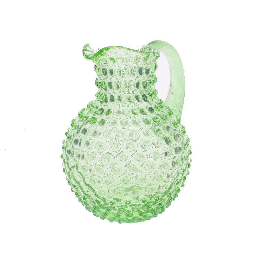 Spring Green Glass Hobnail Jug