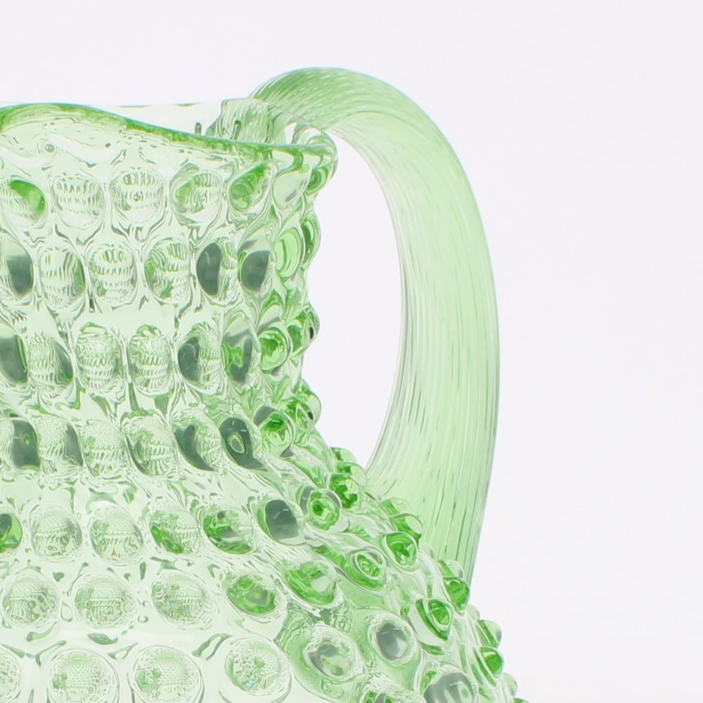 Spring Green Glass Hobnail Jug