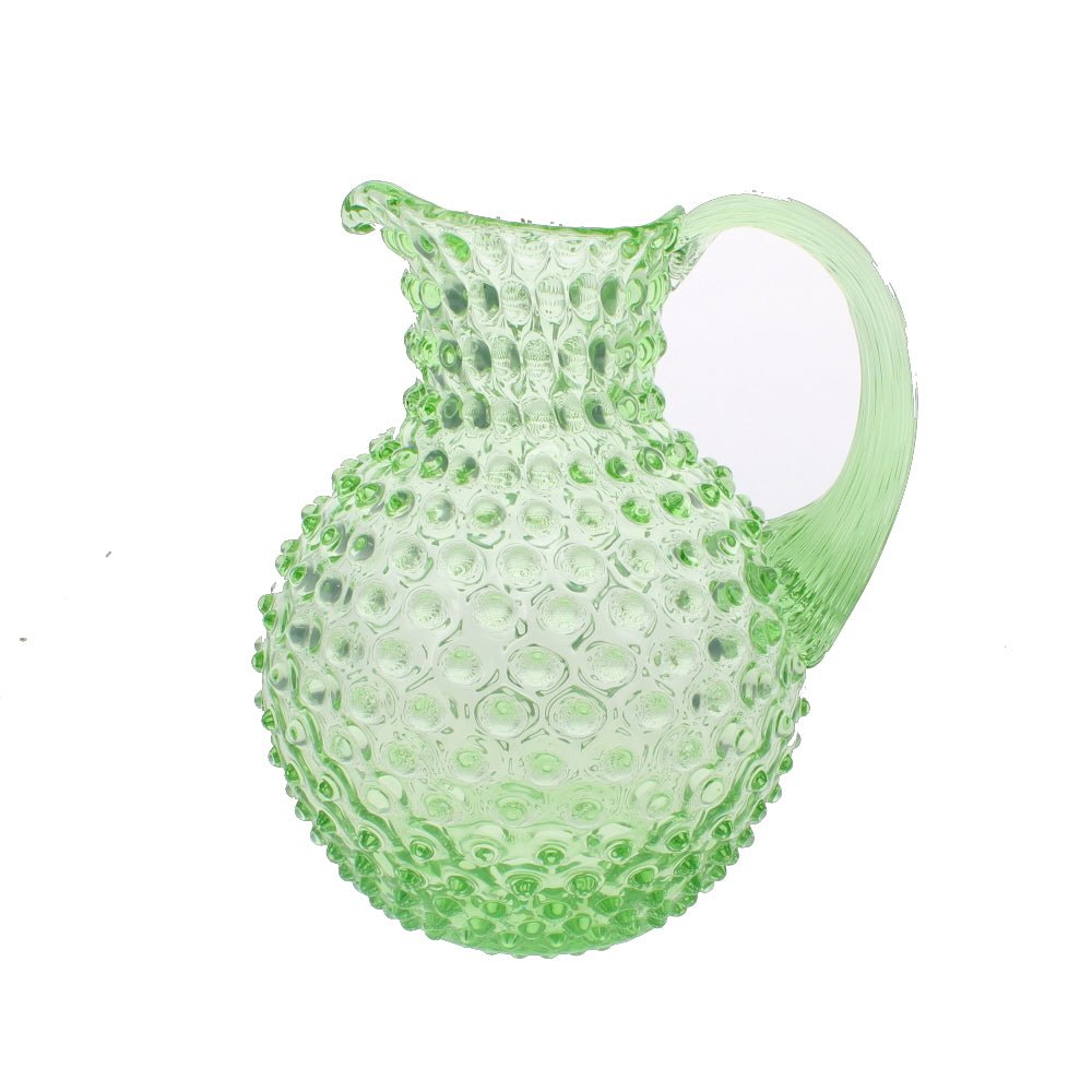 Spring Green Glass Hobnail Jug