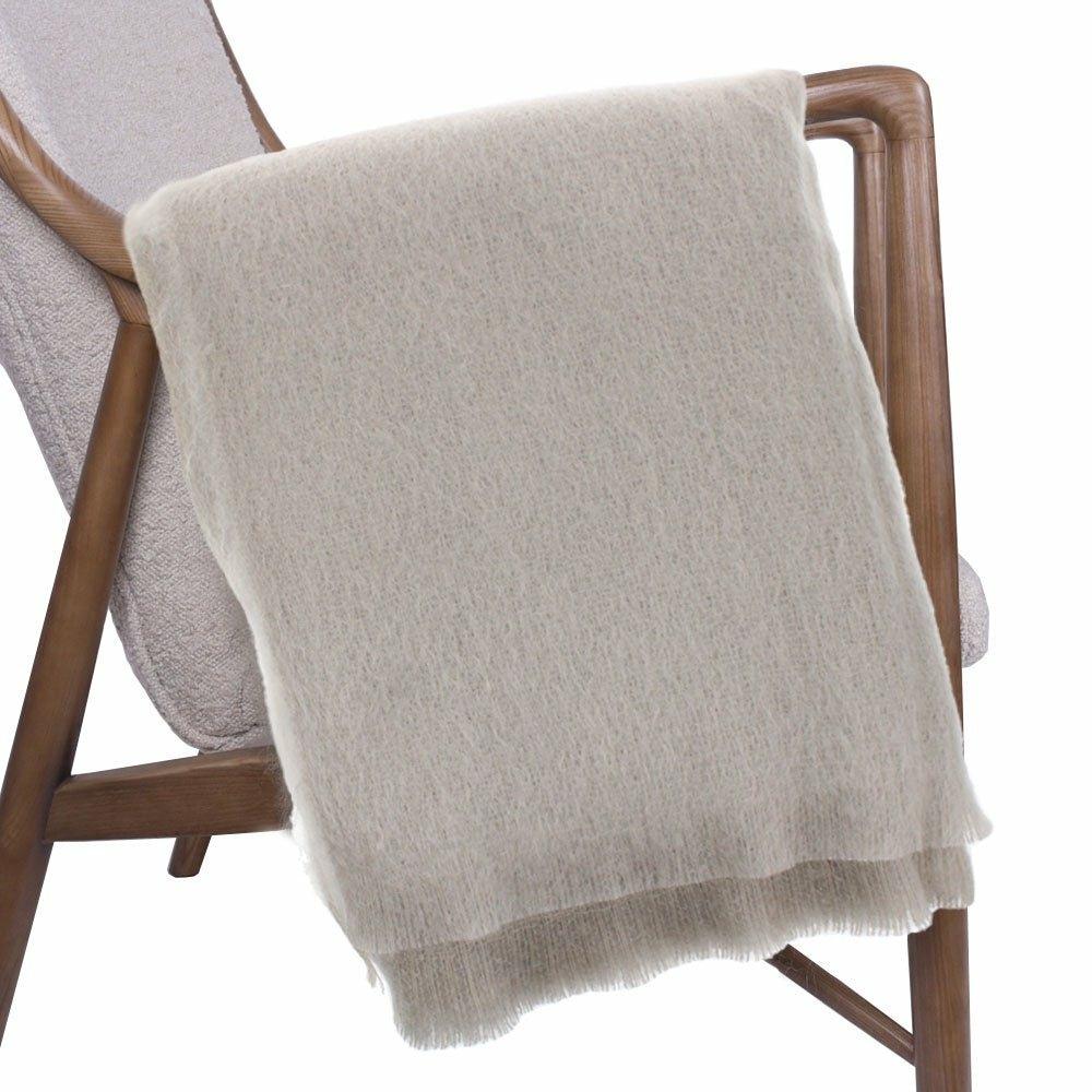 Squirrel Grey Mohair Throw by Bronte