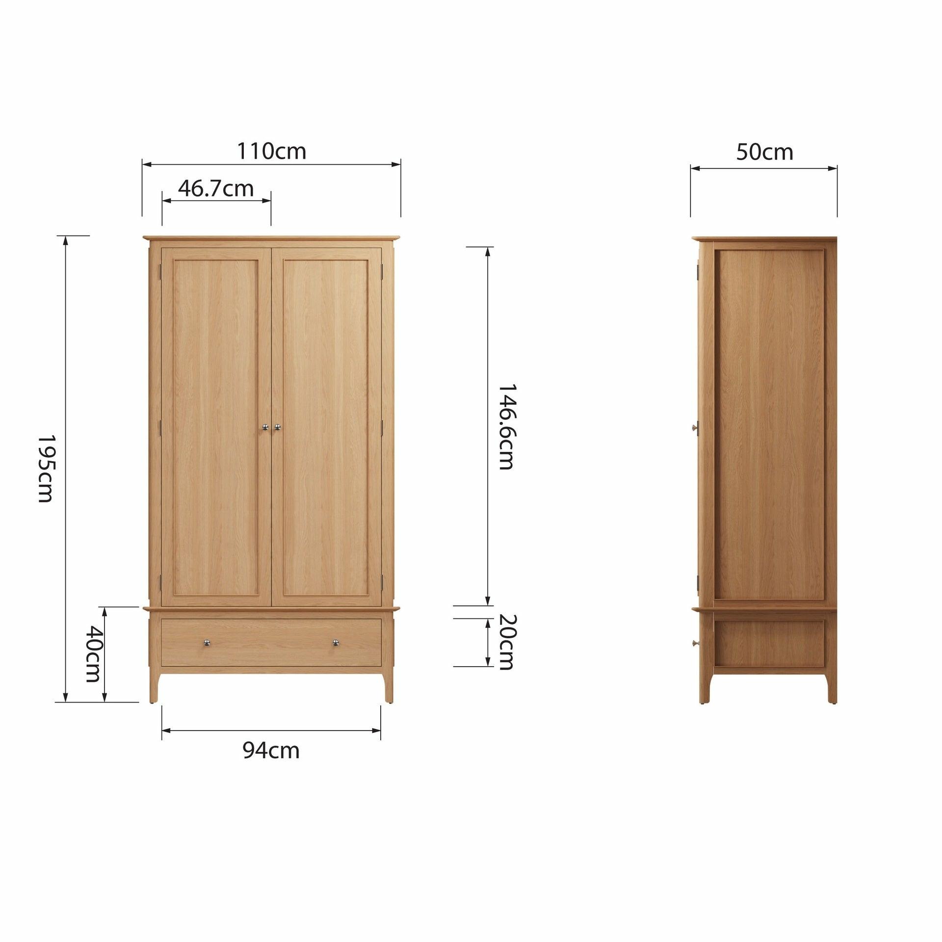 Stockholm Bedroom 2 Door Wardrobe