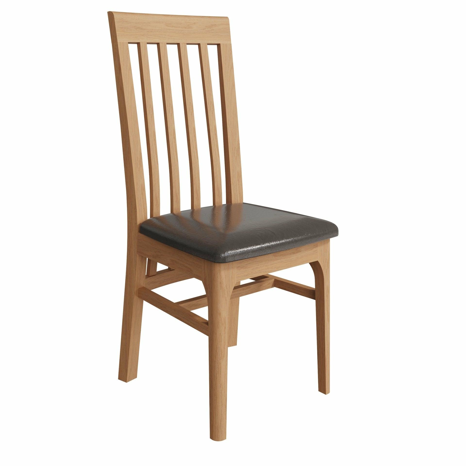 Stockholm Slat Back Chair, PU Seat