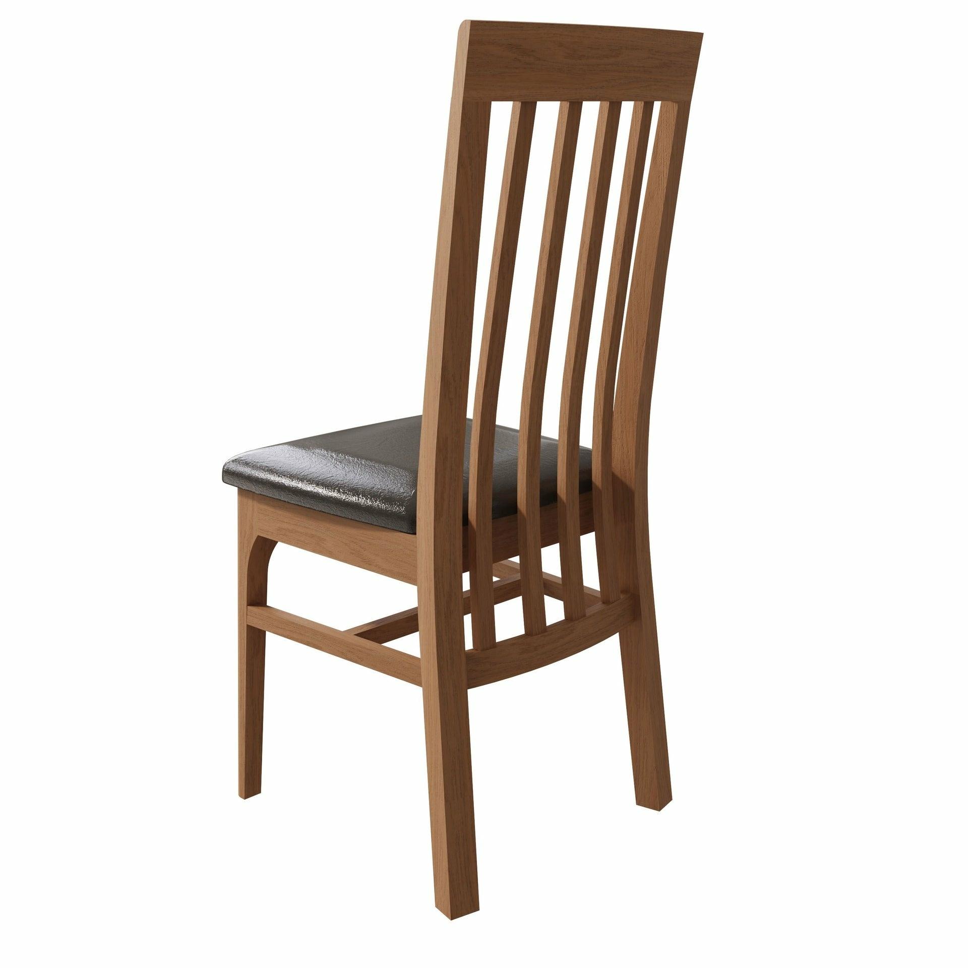 Stockholm Slat Back Chair, PU Seat