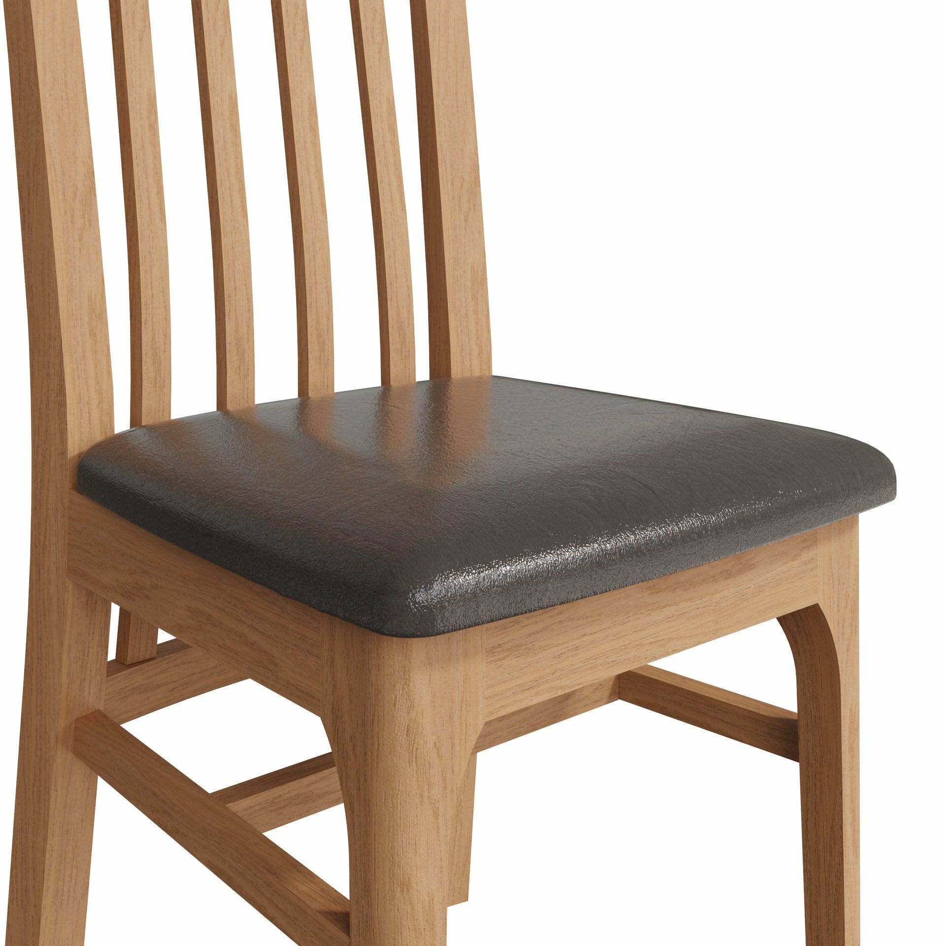 Stockholm Slat Back Chair, PU Seat