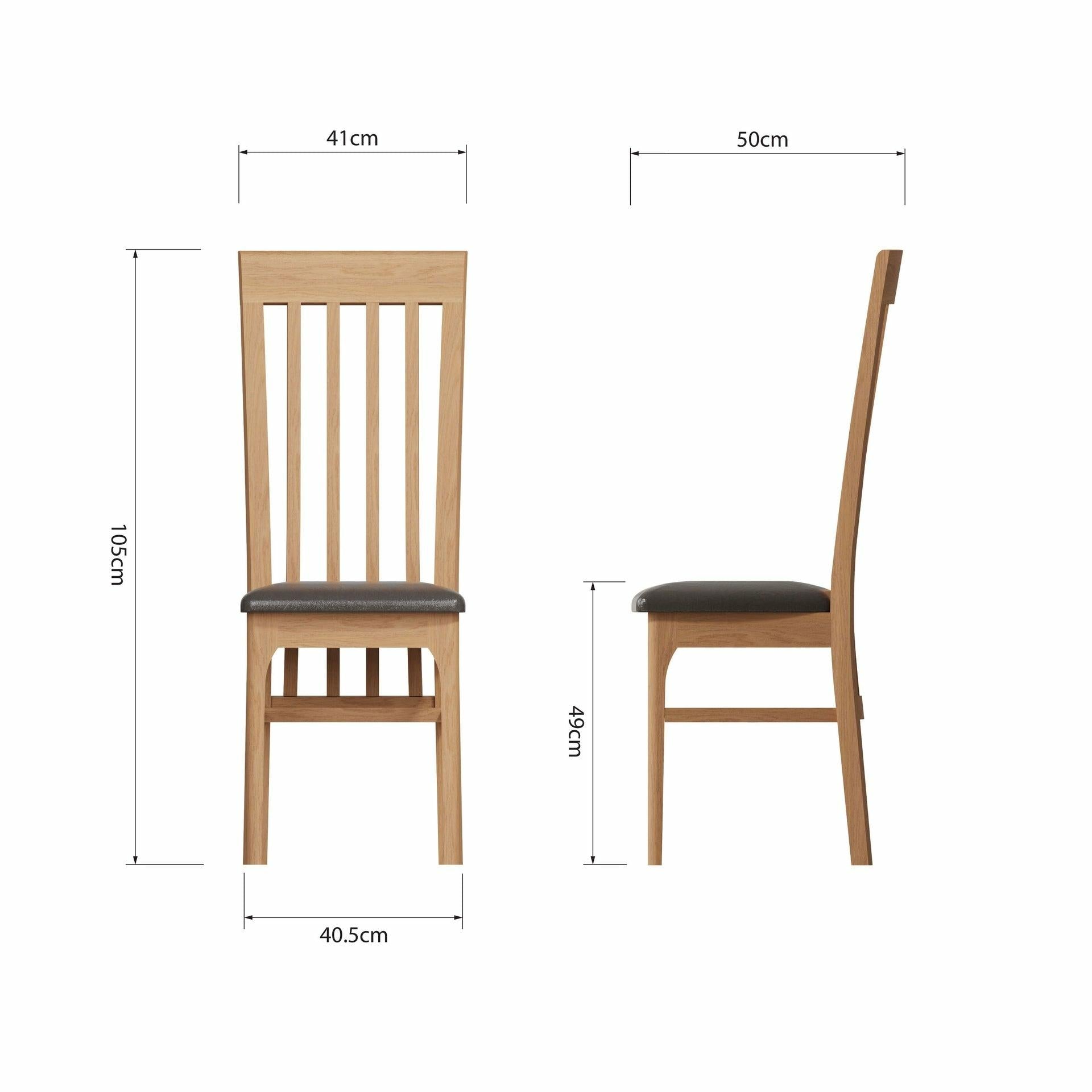 Stockholm Slat Back Chair, PU Seat
