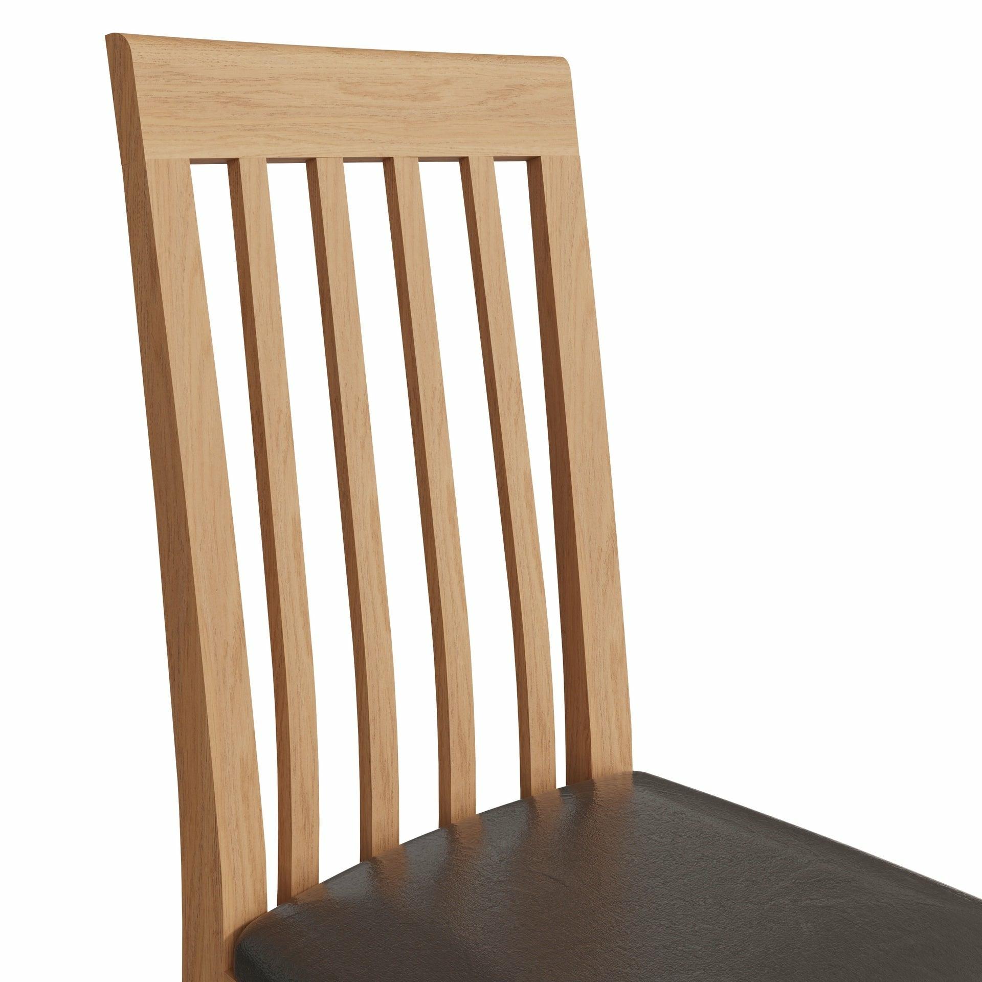 Stockholm Slat Back Chair, PU Seat