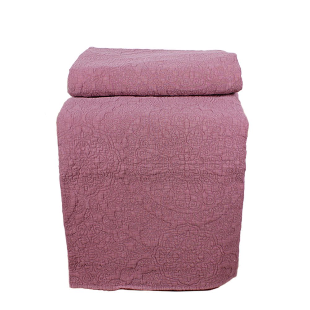 Stonewash Cotton Bedspread, Dark Pink