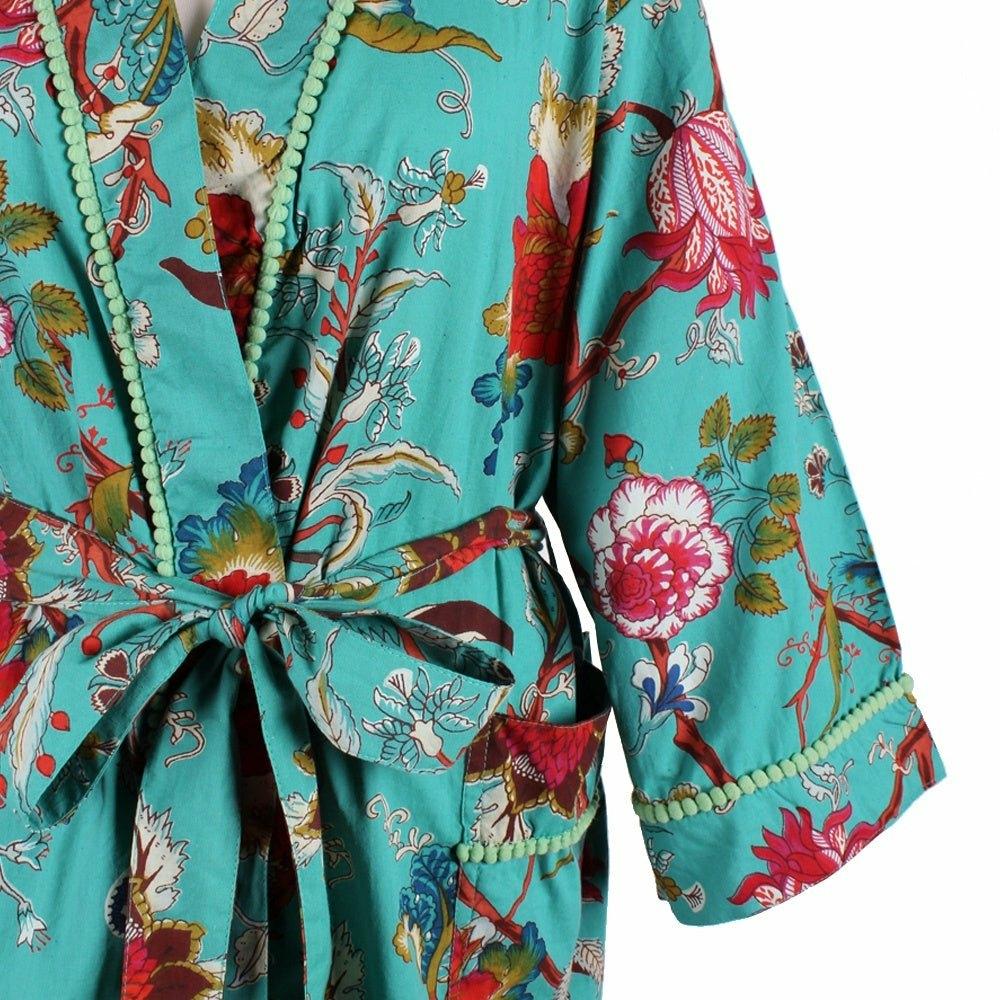 Teal Exotic Dressing Gown