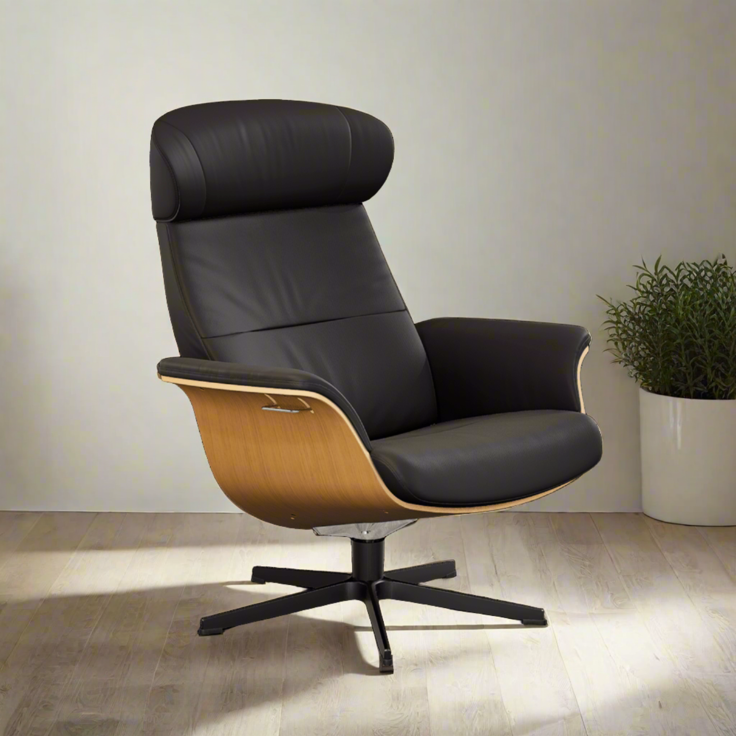 High Back Timeout Reclining Chair & Stool in Leather, Fantasy Leather Fantasy Cement / Oak Stained Oak / Aluminium,Fantasy Cement / Oak Stained Oak / Black,Fantasy Cement / Black Stained Oak / Aluminium,Fantasy Cement / Black Stained Oak / Black,Fantasy Cement / Walnut Stained Oak / Aluminium,Fantasy Cement / Walnut Stained Oak / Black,Fantasy Cement / Untreated Oak / Aluminium,Fantasy Cement / Untreated Oak / Black,Fantasy Congnac / Oak Stained Oak / Aluminium,Fantasy Congnac / Oak Stained Oak / Black,Fant