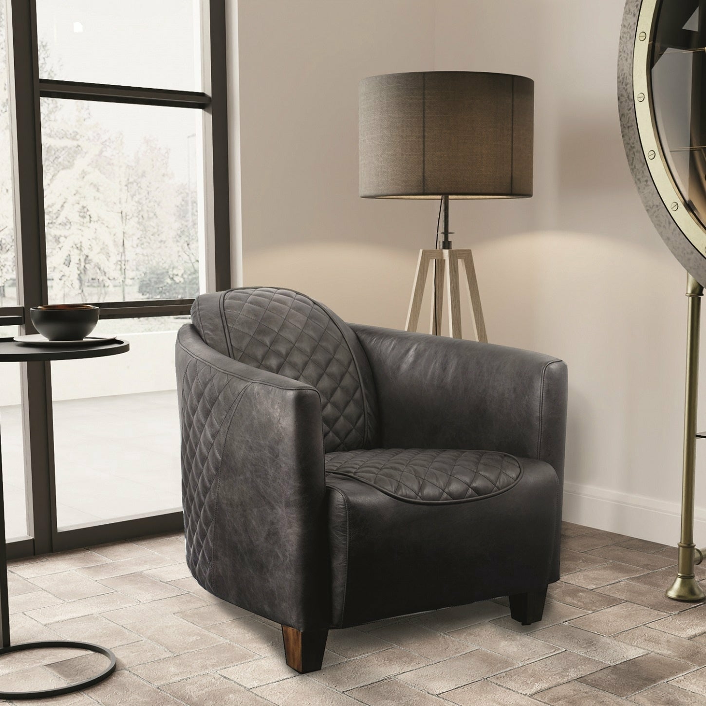 Triumph Chair, Grey Leather