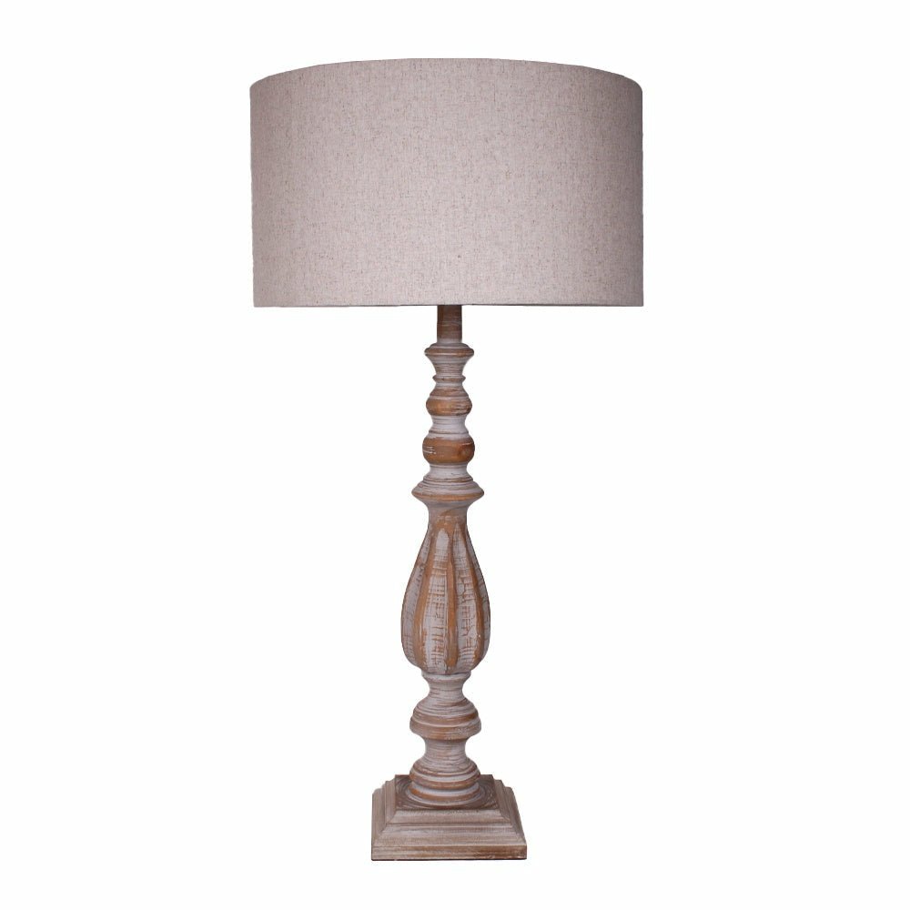 Turned Spindle Lamp and Shade