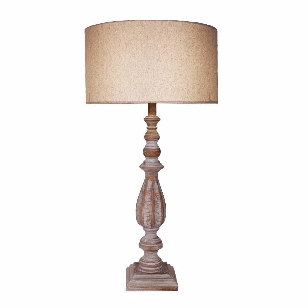 Turned Spindle Lamp and Shade