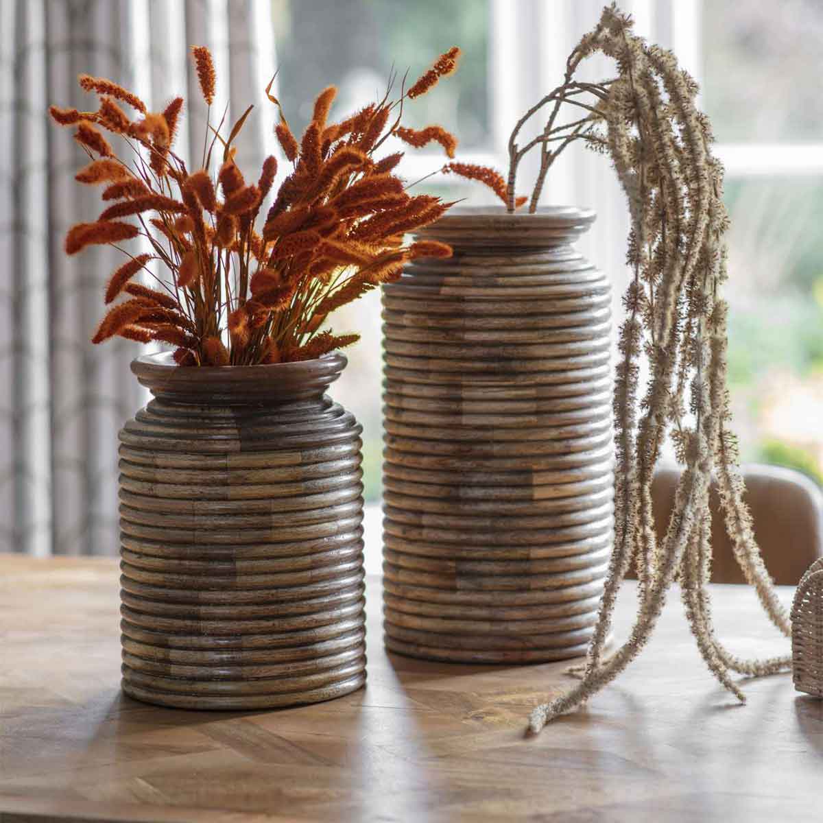 Turned Wooden Planters Large,Small