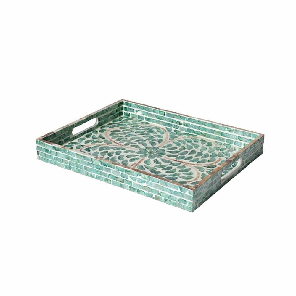 Turquoise Capiz Tray