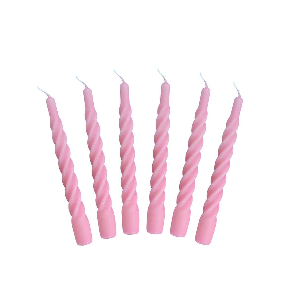 Twisted Taper Candle Pink