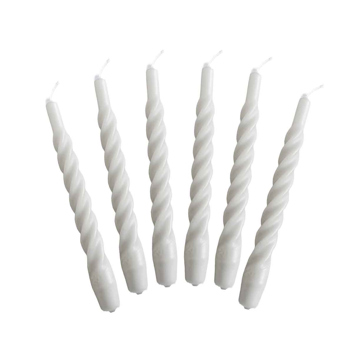 Twisted Taper Candle Dusty Blue,Heather,Sage,Linen,Turquoise,Raspberry,Pink,Orange,Yellow,Ivory,Red