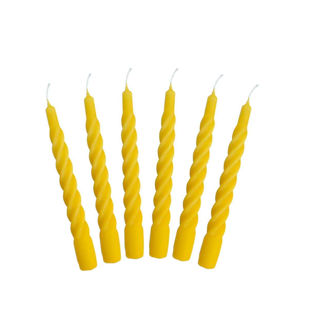 Twisted Taper Candle Yellow