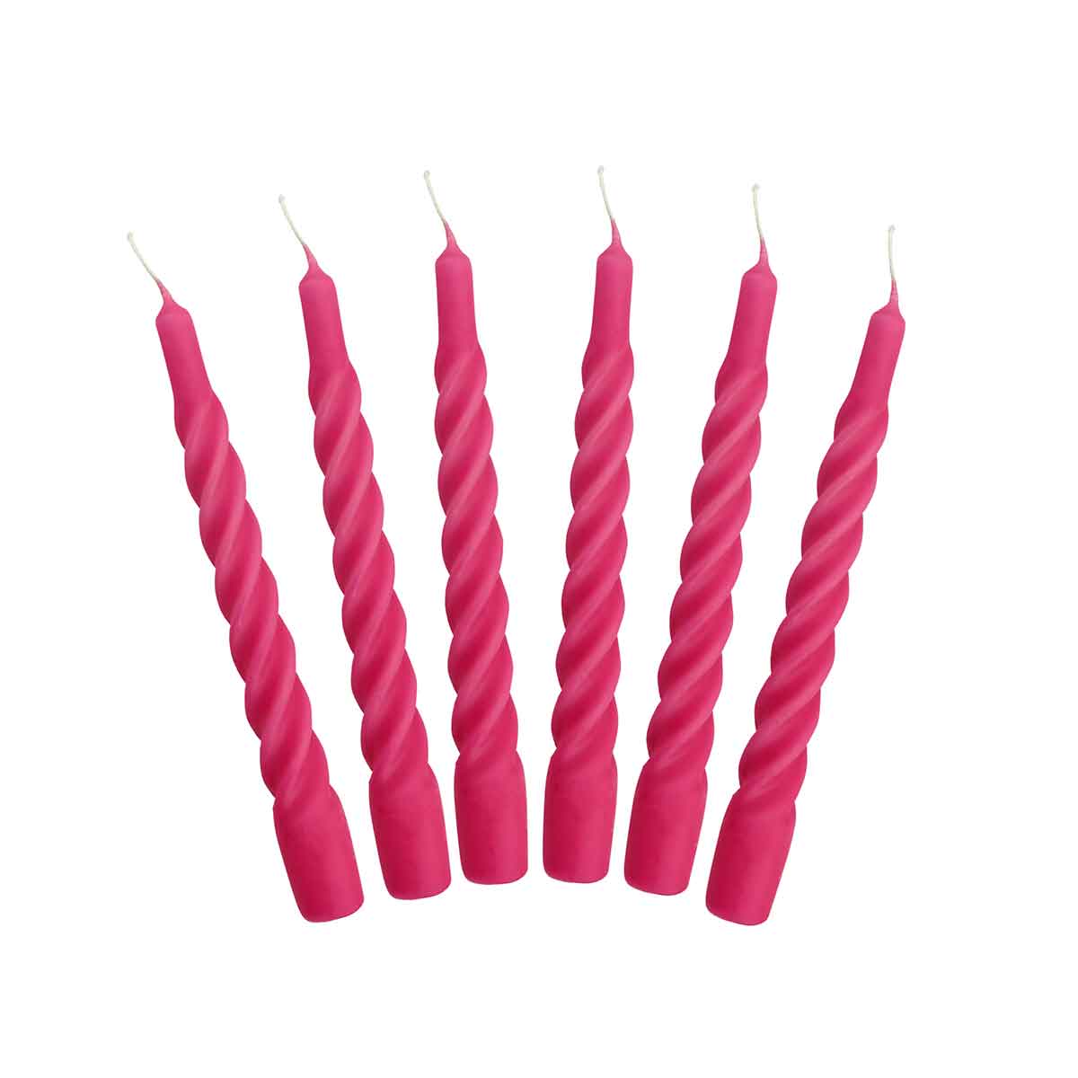 Twisted Taper Candle Raspberry