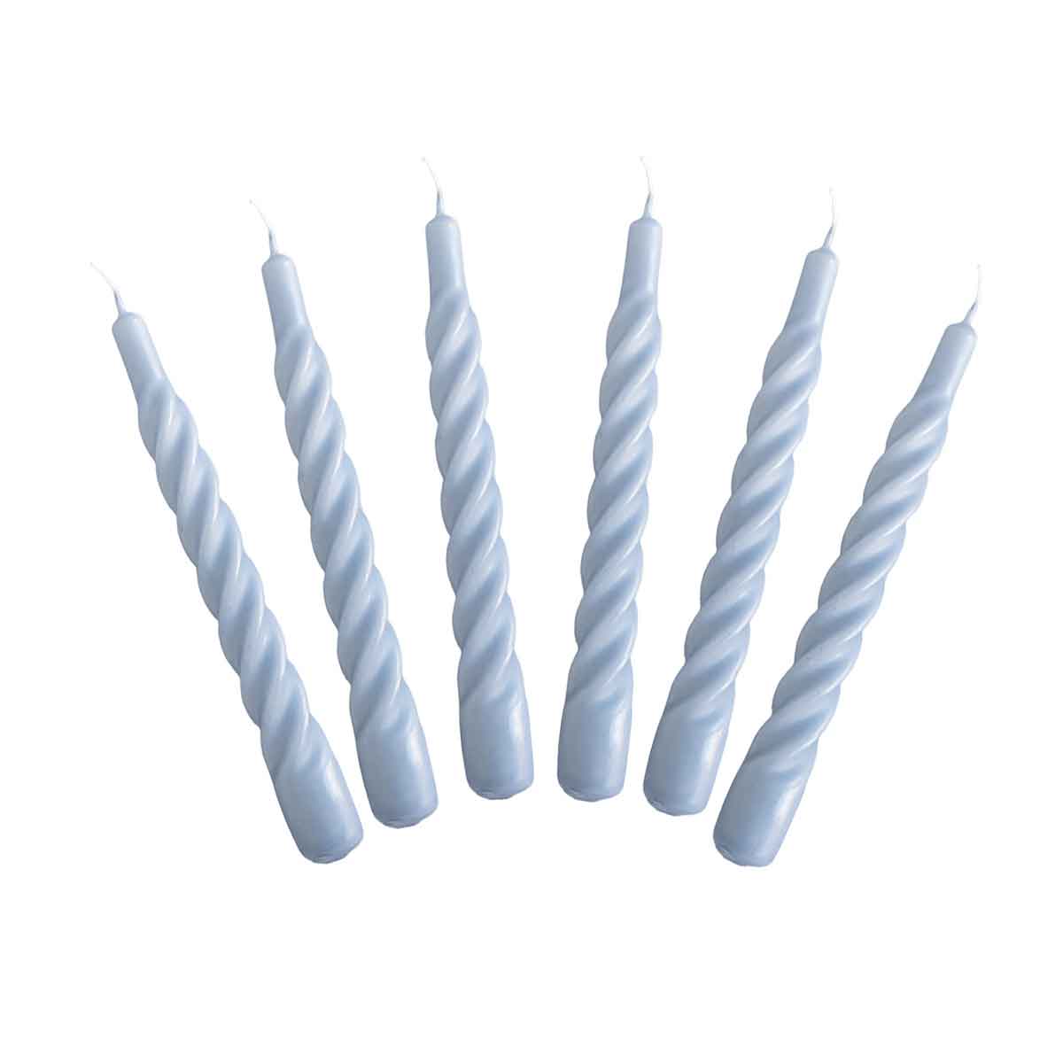 Twisted Taper Candle Dusty Blue