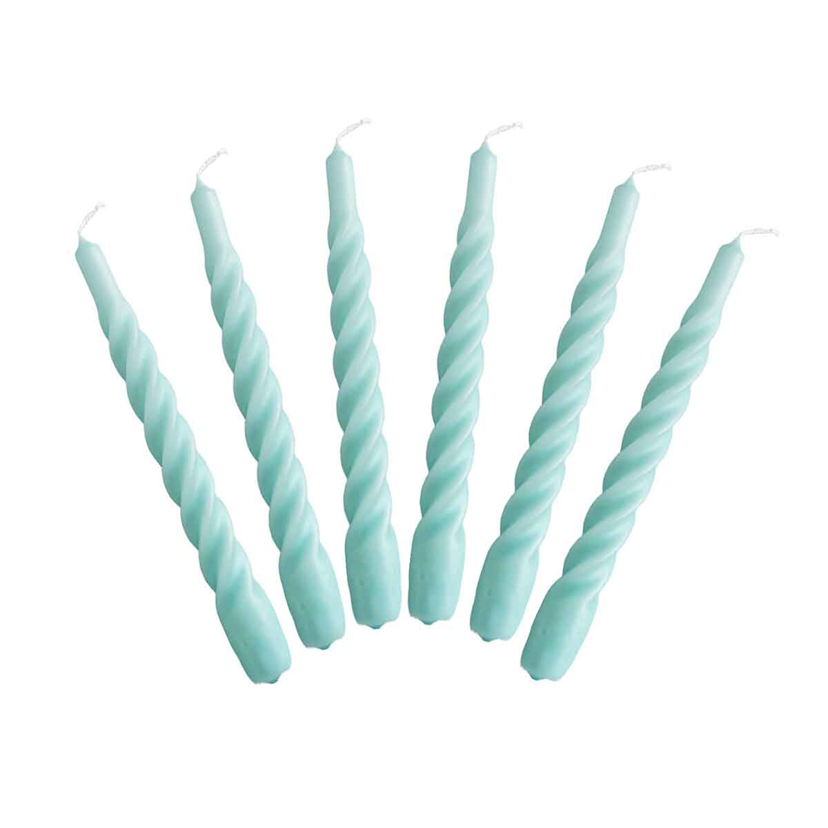 Twisted Taper Candle Turquoise