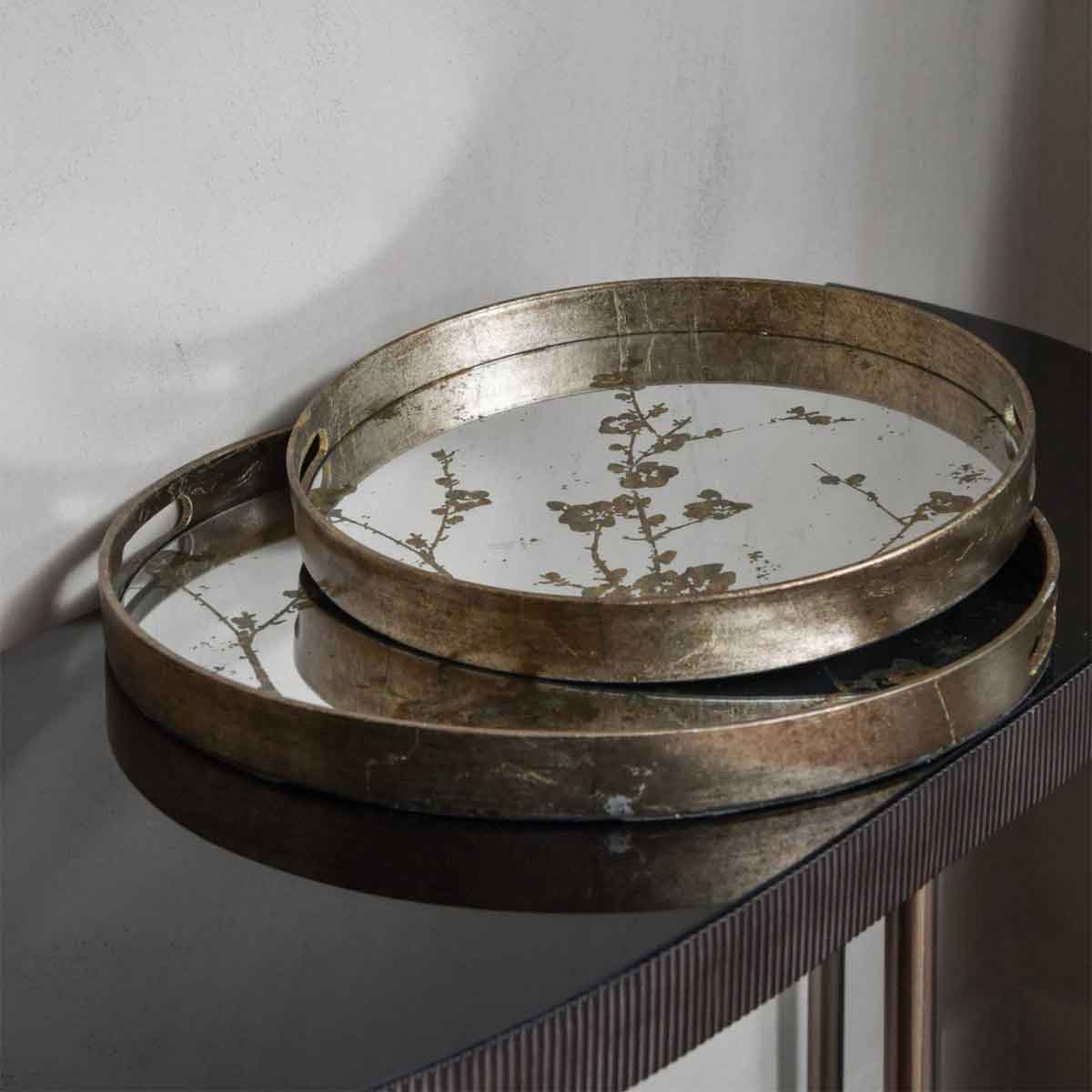 Vienna Antique Gold Blossom Tray, Small