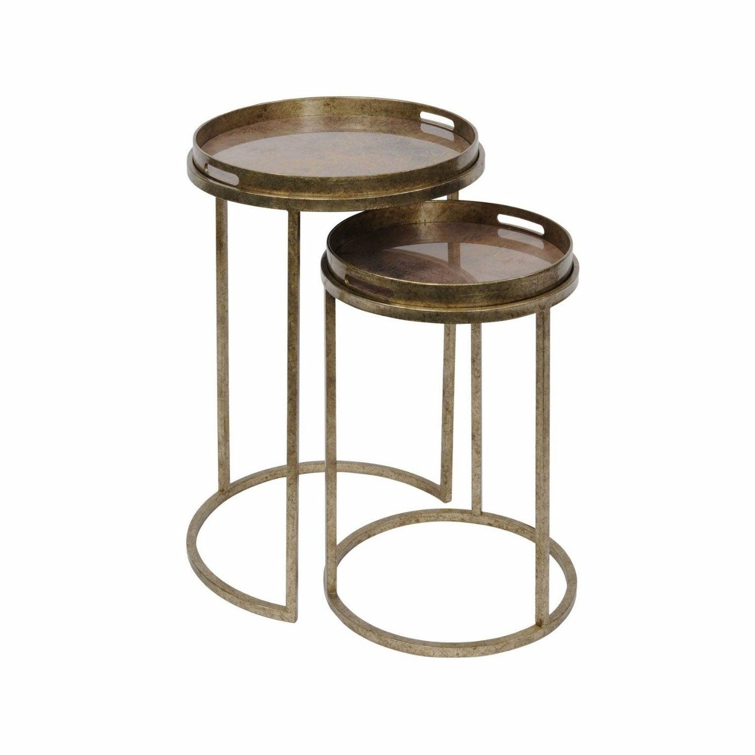 Vienna Gold Atlas Nested Side Tables, Antique Gold