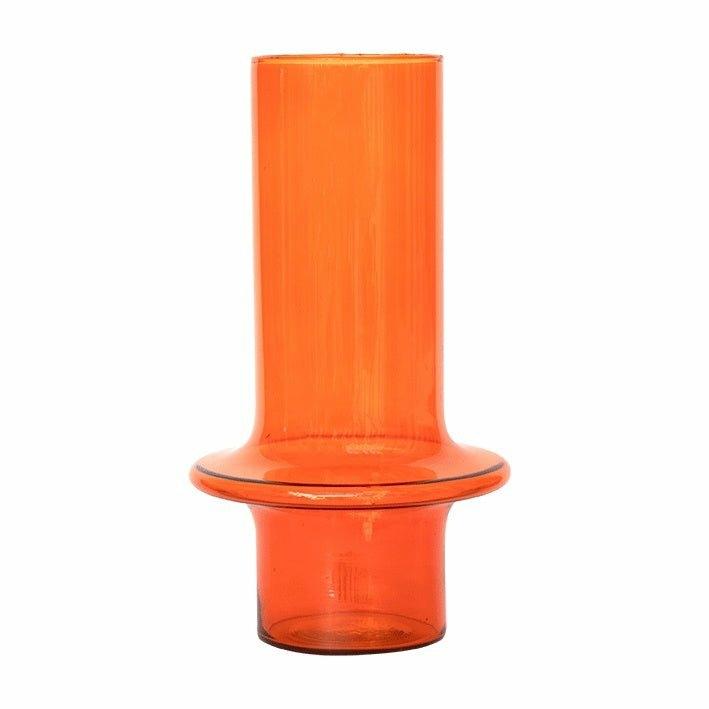 Vintage Style Flared Glass Vase, Paprika