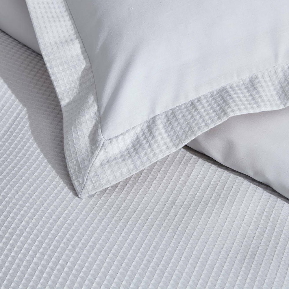Waffle Duvet Set, White Double (4'6) Bed,Single (3') Bed,Kingsize (5') Bed