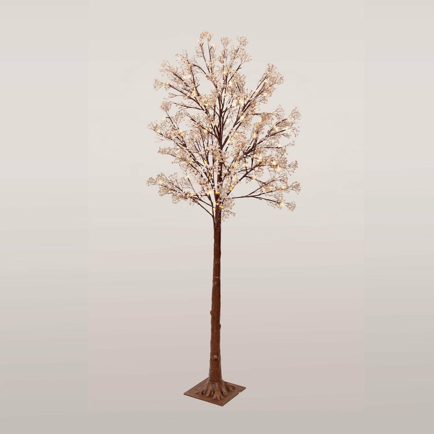 White Flower Outdoor LED Tree, 150cm
