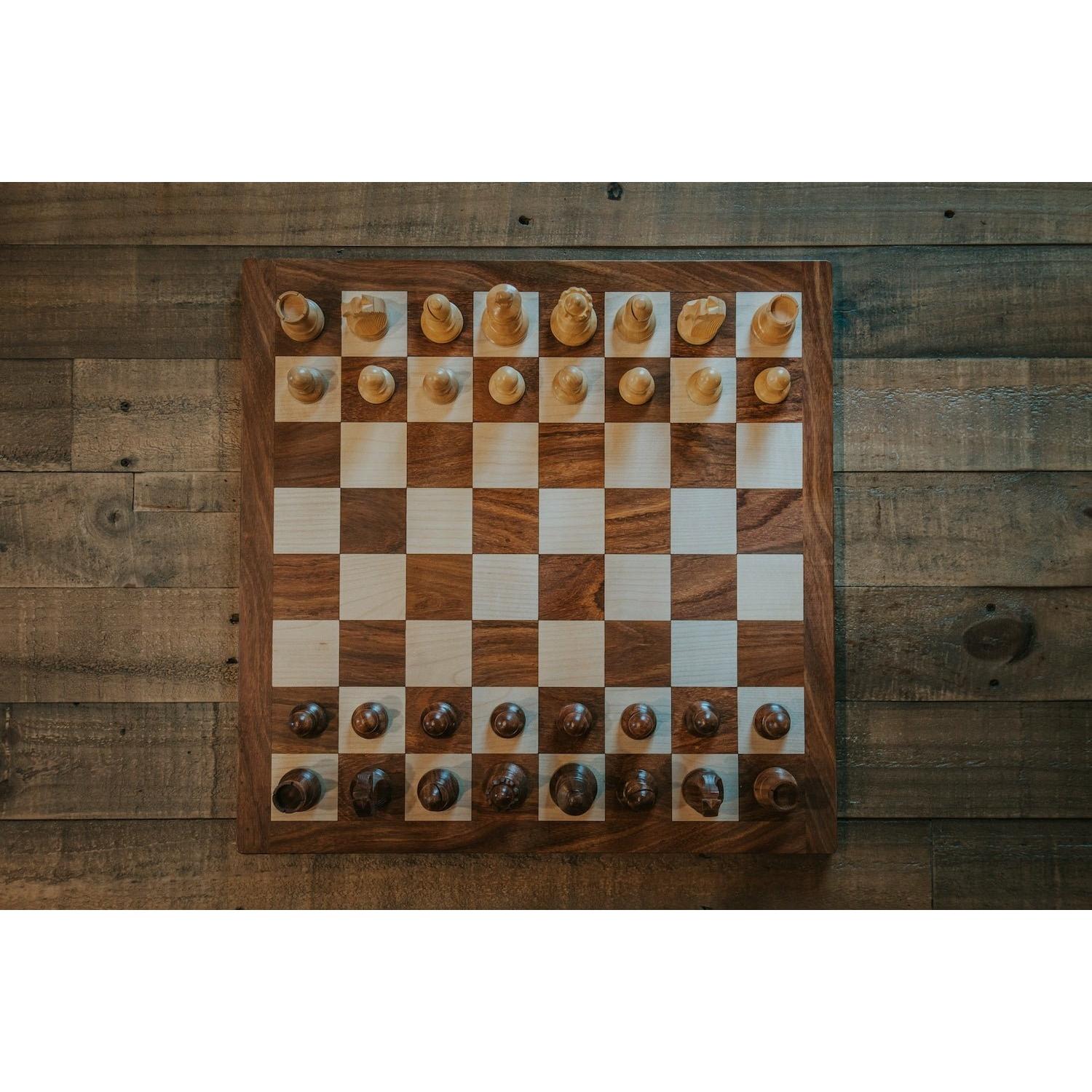 Wooden Chess Set, 16” x 16”