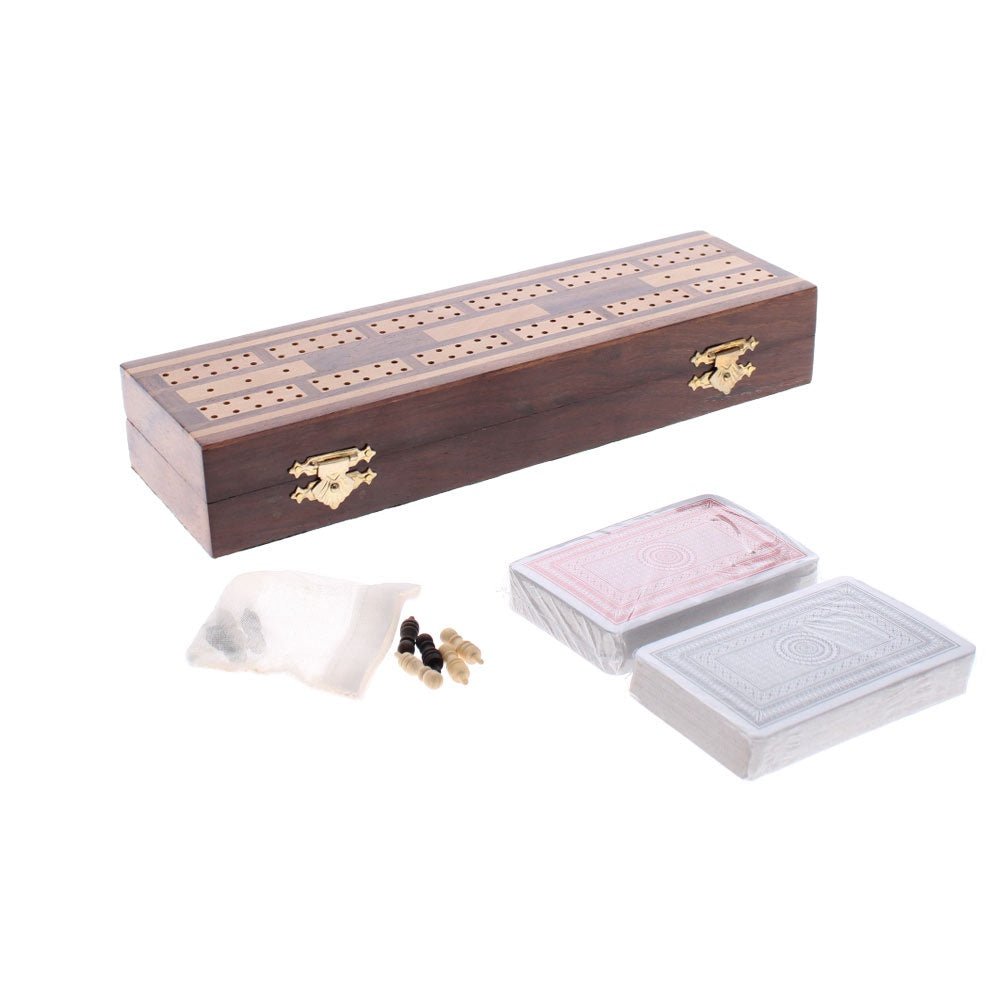 Wooden Cribbage Set with Cards