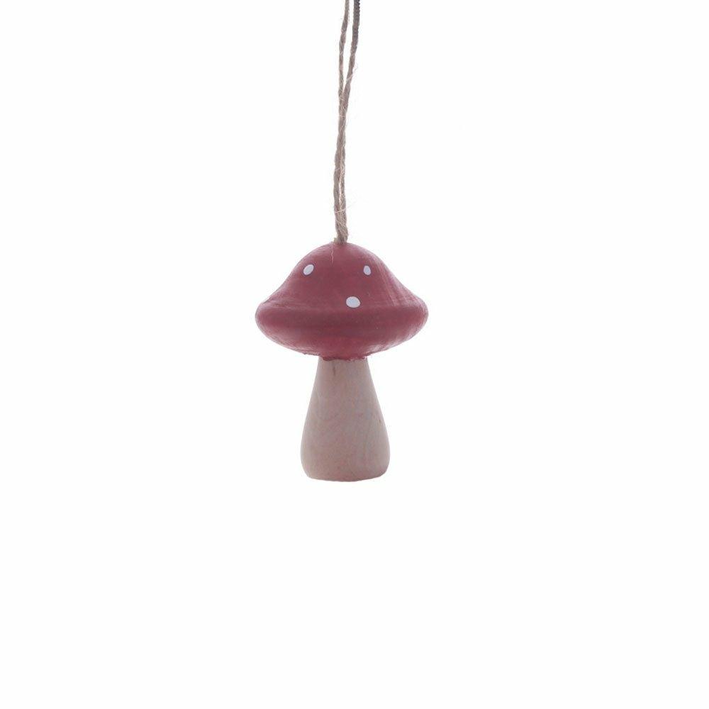 Wooden Toadstool Hanging Decoration