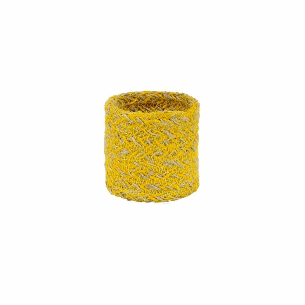 Yellow Jute Napkin Holders, Set of 4