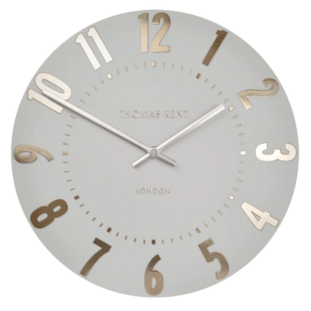 20" Mulberry Wall Clock, Silver Cloud - Angela Reed - 