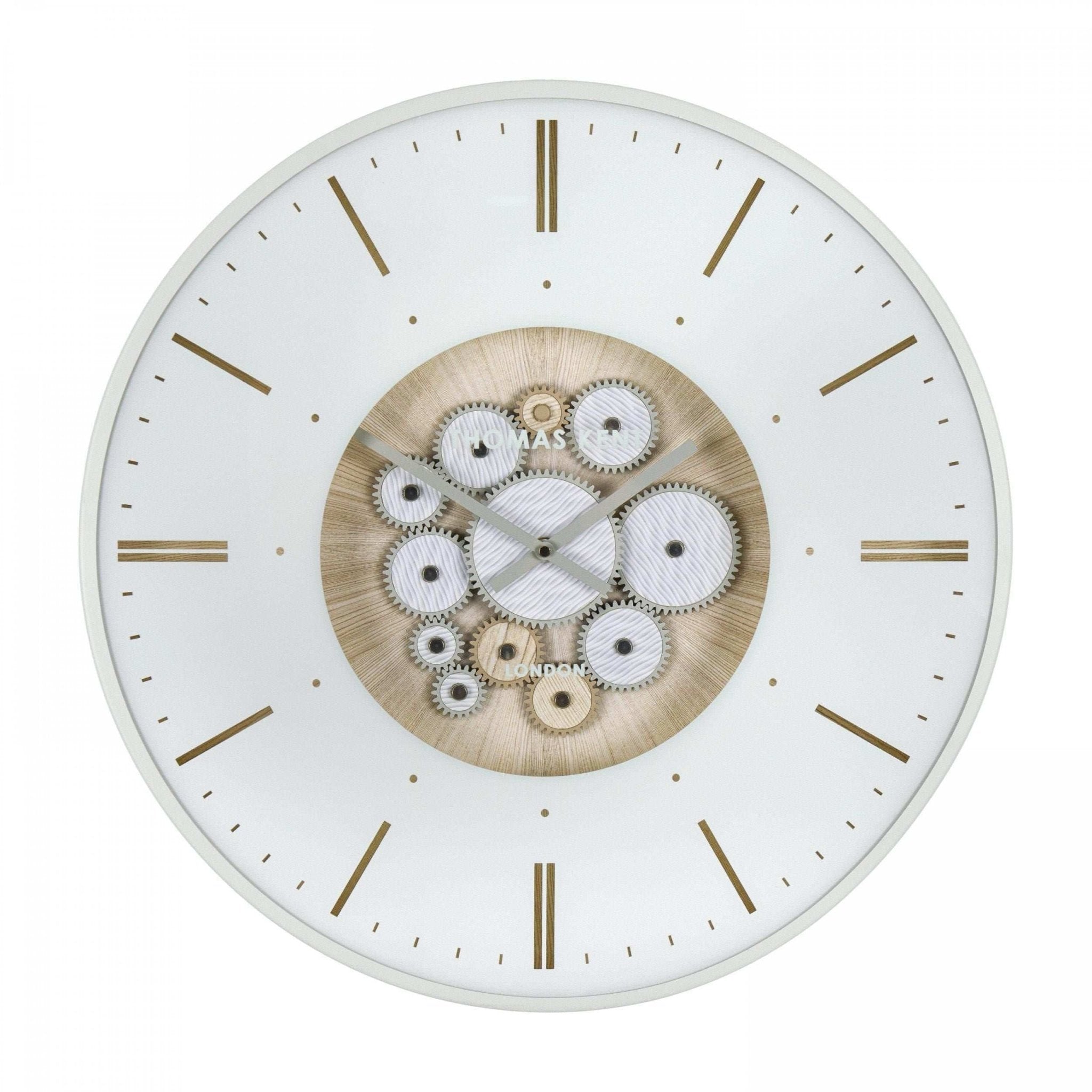 21" Clocksmith Wall Clock Cog Ivory