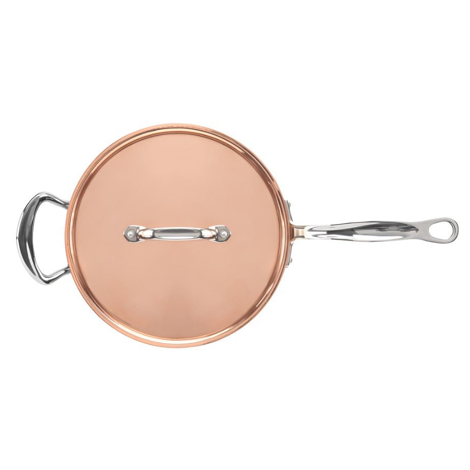 26cm Copper Induction Sauté pan, With lid - Angela Reed - 