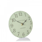 6" Arabic Mantel Clock, Pearl Green
