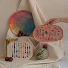 Scalloped Enamel Tray, Festival of Flowers