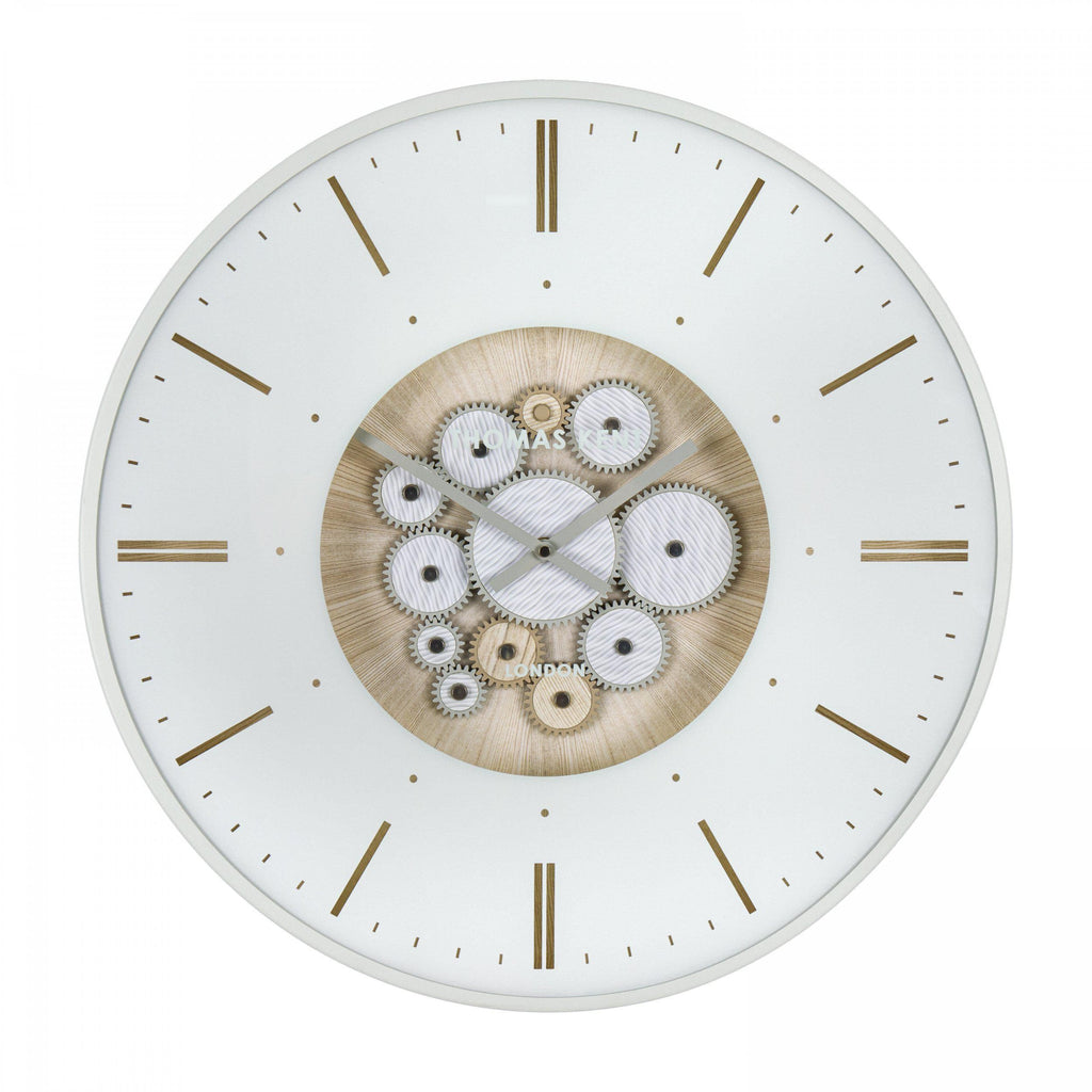 21" Clocksmith Wall Clock Cog Ivory