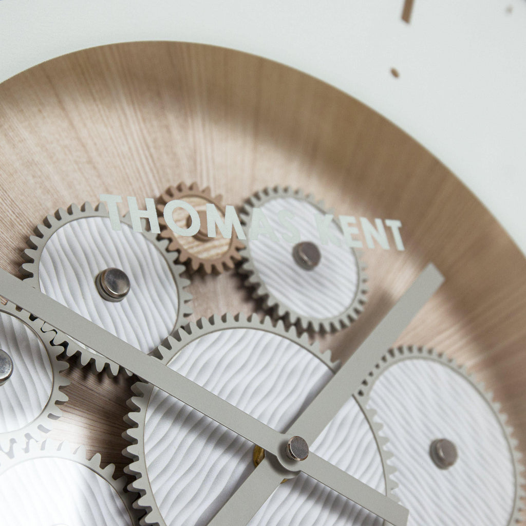 21" Clocksmith Wall Clock Cog Ivory