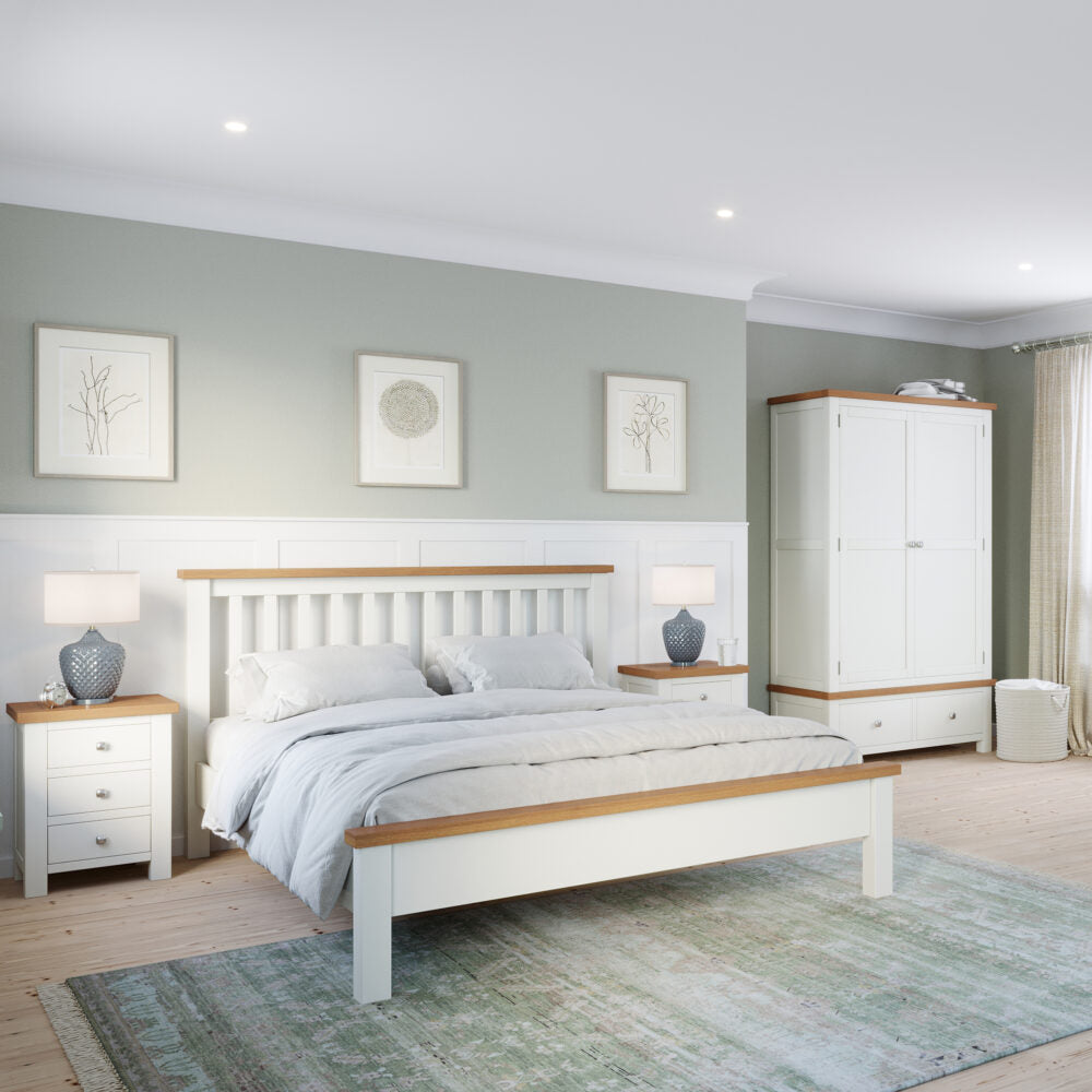 Dorset Bedstead Single (3') / Ivory,Single (3') / White,Single (3') / Moon Grey,Double (4'6") / Ivory,Double (4'6") / White,Double (4'6") / Moon Grey