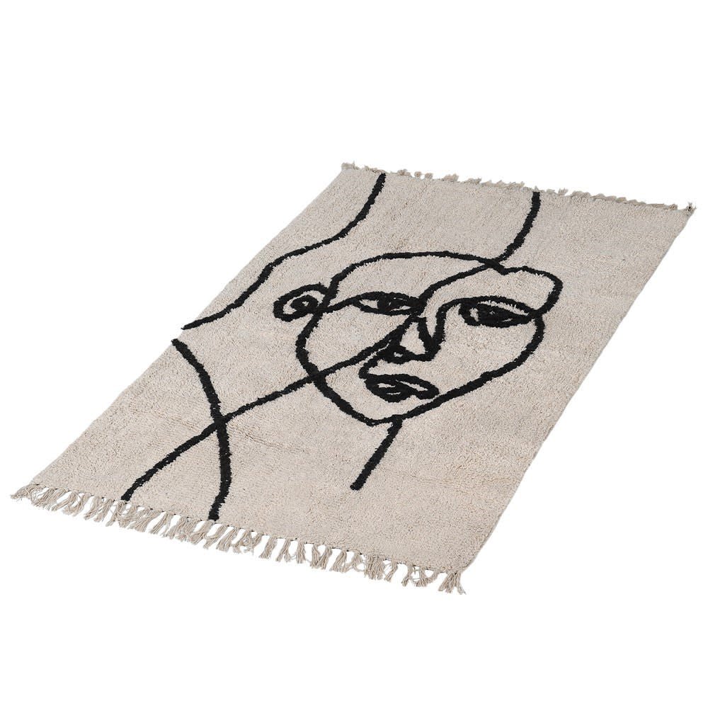 Abstract Face Cotton Rug - Angela Reed -