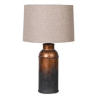 Aged Gold Table Lamp with Linen Shade