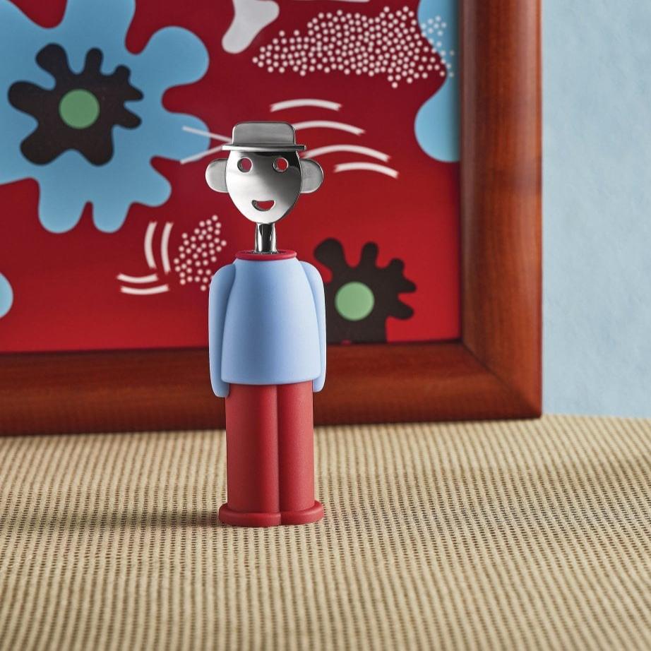 Alessi Sandro Corkscrew Light Blue and Red