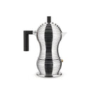 Alessi Stainless Pulcina Espresso Coffee Maker, 3 Cup with Black Handle